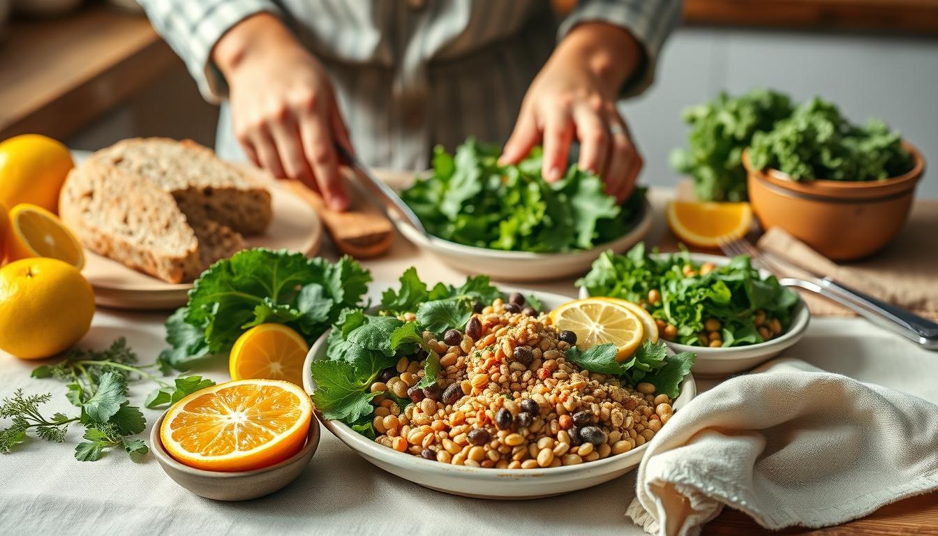 Quick weeknight dinner prepared in a home kitchen